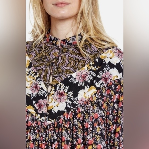 Free People Wildflower Fields Henley Tunic Blouse small - Picture 9 of 15